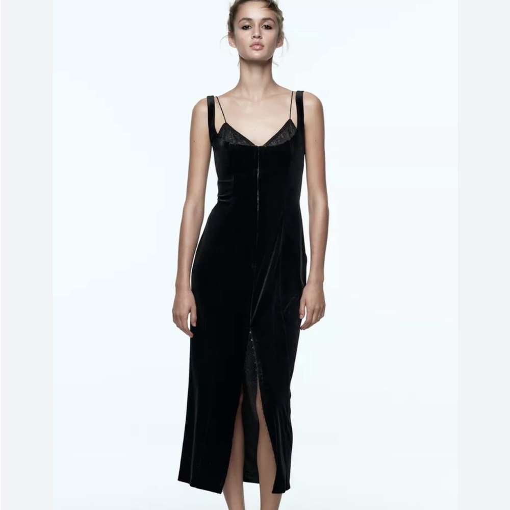 Zara Black Velvet Corset Dress